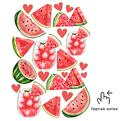 №090 Аркуш А4 кольорові наліпки - Кавуни