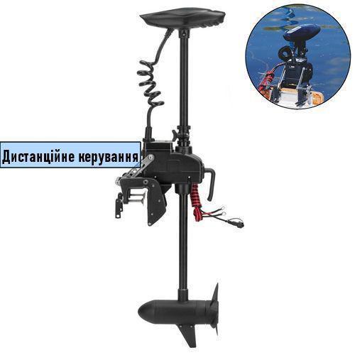 Електромотор для човна Haswing Cayman T-55Bl. 55lbs; 12V. Індикація. Транцеве кріплення. Чорний. Човновий електромотор.