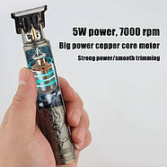 Машинка (триммер) для стрижки волосся та бороди T9-1 BRONZE, Li-Ion акум., 4 насадки (1.5, 2, 3, 4 мм), фото 4