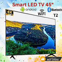 Телевізор LED Samsung 45 дюймів Smart TV 4K UltraHD Wi-Fi Android 14 2G+16G  Bluetooth