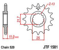 Звезда передняя JT JTF1581.15