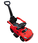 Дитяча машинка-каталка толокар Gordon (батьківська ручка, педаль газу, світлові та звукові ефекти), Червоний, фото 3
