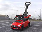Дитяча машинка-каталка толокар Gordon (батьківська ручка, педаль газу, світлові та звукові ефекти), Червоний, фото 4