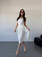 Женская классическая юбка-плиссе, 42-46, молоко, вегас плиссе