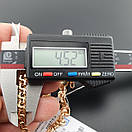 Позолочена срібна цепочка бісмарк. Ланцюжок позолота 585, срібло 925. Ширина 4,5 мм 65 см, фото 5