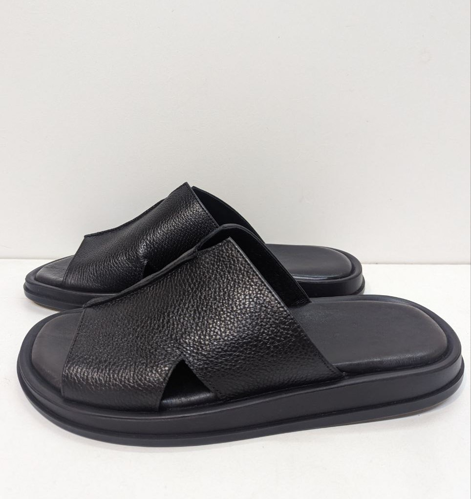 STTOPA Розміри 40-45. Шльопанці великих розмірів шкіряні. 474-4045 Чорні, фото 1