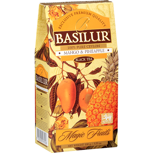 Чорний чай Basilur Манго та ананас колекція Магічні фрукти 100 г, фото 1