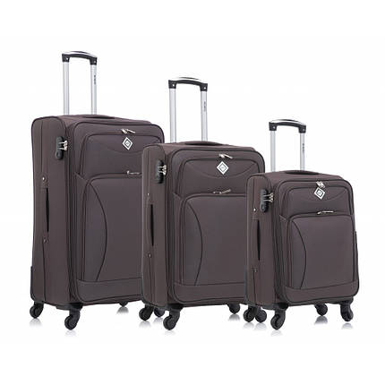 Чемодан Bonro Tourist 4 колеса набір 3 штуки коричневий, фото 1