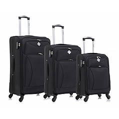 Чемодан Bonro Tourist 4 колеса набір 3 штуки чорний