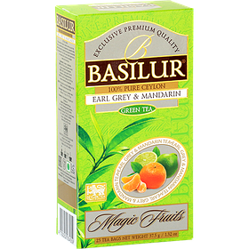 Зелений чай Basilur Ерл Грей і мандарин колекція Магічні фрукти пакетований 25х1,5г