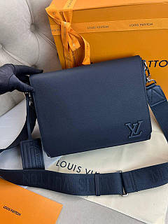 Сумка чоловіча Louis Vuitton Takeoff Blue синя якість преміум