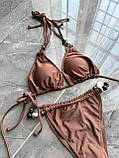 Жіночий коричневий купальник шоколад, жіночий роздільний шоколадний купальник, фото 2