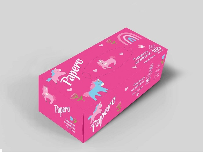 Серветки косметичні Papero 210х200 мм 150 аркушів, фото 1