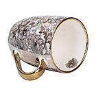 Порцелянова чашка 400 мл із золотим обідком і золотою ручкою Коричнева RX-N240665BR, фото 3