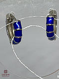Срібні Сережки зі вставкою емаль, фото 2