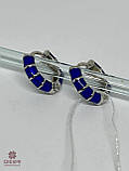 Срібні Сережки зі вставкою емаль, фото 3