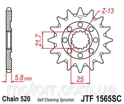 Зірка передня JT JTF1565.13SC