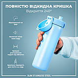 Пляшка для води металів ION8 600 мл. Stainless Steel , Alaskan Blue, фото 4