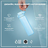 Пляшка для води металів ION8 600 мл. Stainless Steel , Alaskan Blue, фото 5