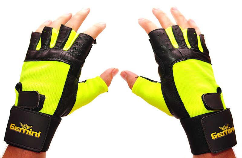 Рукавички спортивні для фітнесу тренувань вело GEMINI Fitness GK-1993 GR, фото 1