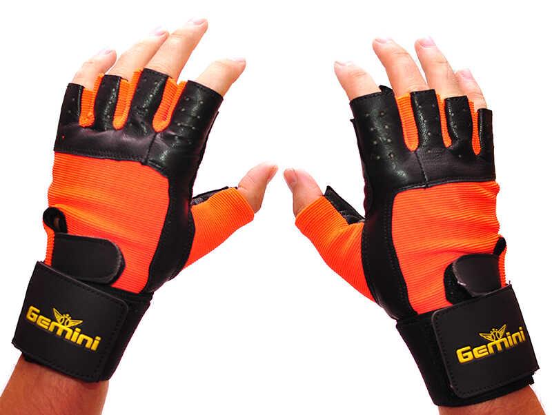 Рукавички спортивні для фітнесу тренувань вело GEMINI Fitness GK-1993OR
