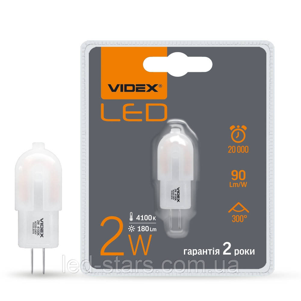 LED лампа VIDEX G4e 2W G4 4100K, фото 1