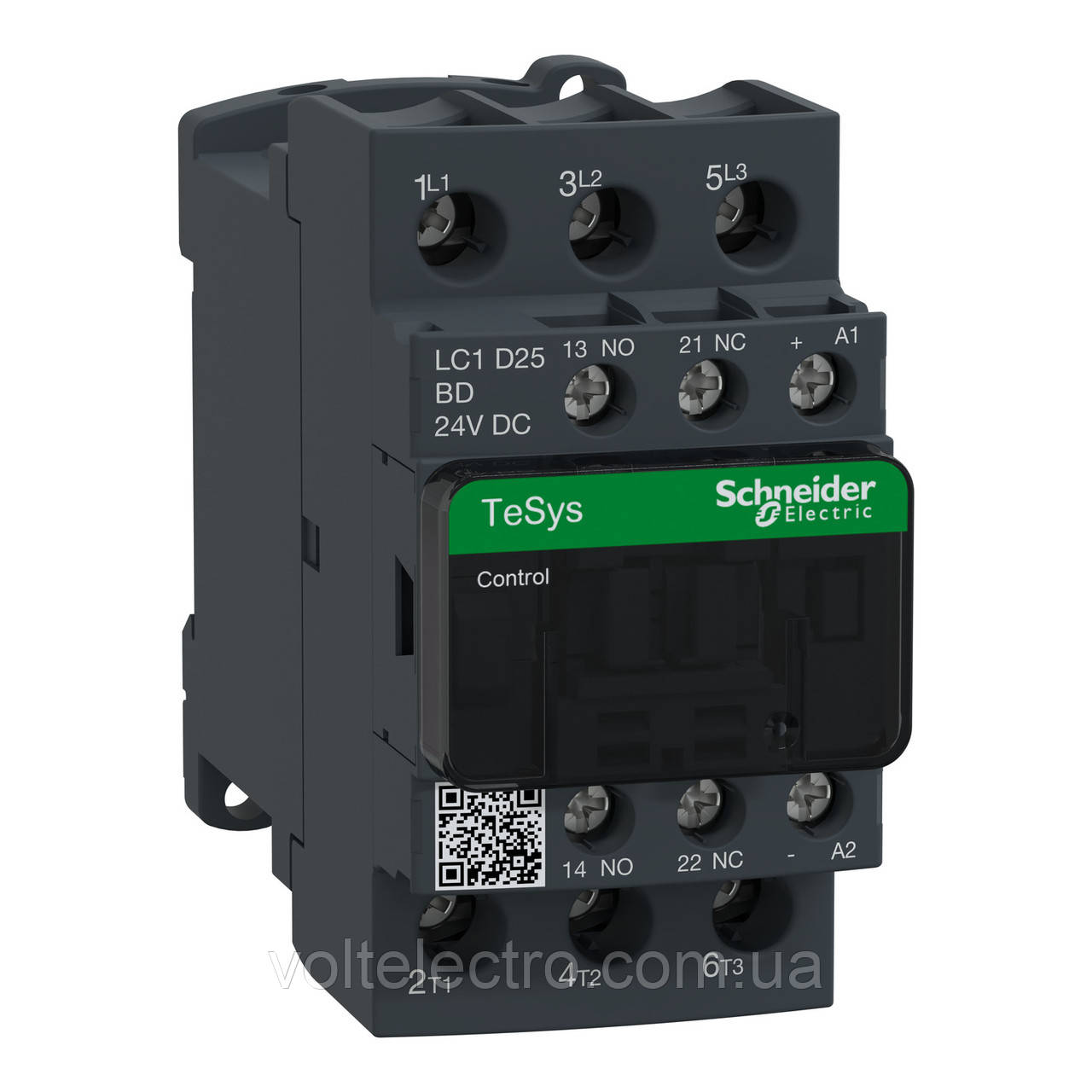 Контактор TeSys D 3Р 25A 690В AC-3/3e (11 кВт при 400 В) котушка 24В DC 1NO+1NC, фото 1