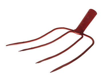 Вила сіно-навоз 4-х рогові L=300мм темно-червоні.(Харків) ТМ МЯСНИЧЕНКО FG