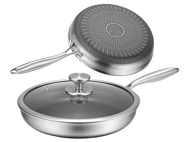 Сковорідка нержавіюча сталь з кришкою, 20см ТМ EDENBERG FG