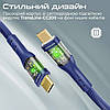 Кабель Promate TransLine-CC200 USB-C to USB-C 60W Power Delivery 2 м Navy, фото 5