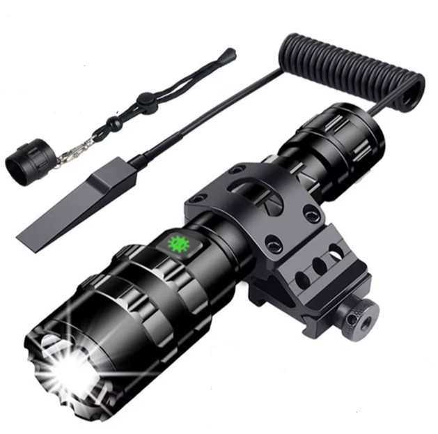 Світлодіодний тактичний ліхтарик SMARTER E-074 кріплення, виносна кнопка, фото 1