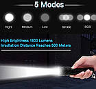 Світлодіодний тактичний ліхтарик SMARTER E-074 кріплення, виносна кнопка, фото 4