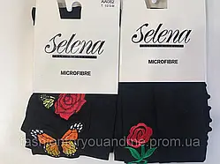Колготи жіночі 60 Den з візерунком Selena Microfibre, чорні розмір 3/4