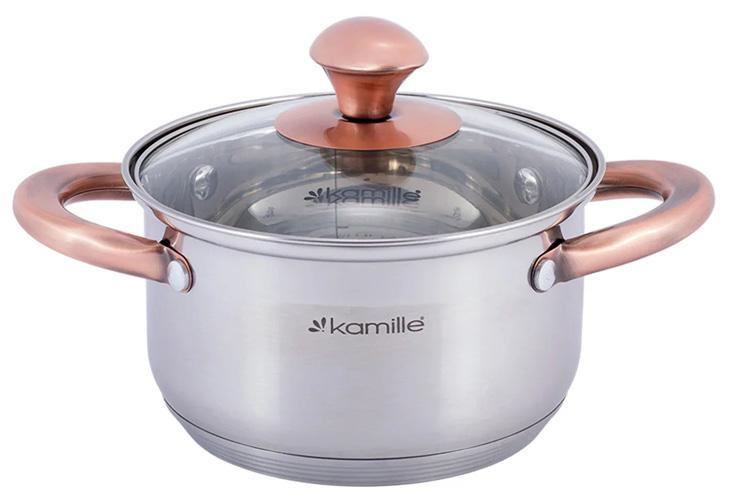 Каструля Kamille Catalin 4.5л з нержавіючої сталі з мірною шкалою