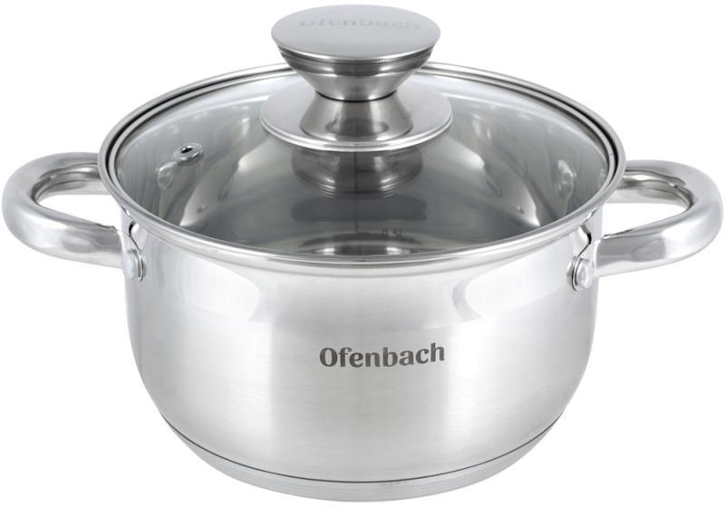 Каструля Ofenbach Casserole з нержавіючої сталі 1700мл зі скляною кришкою