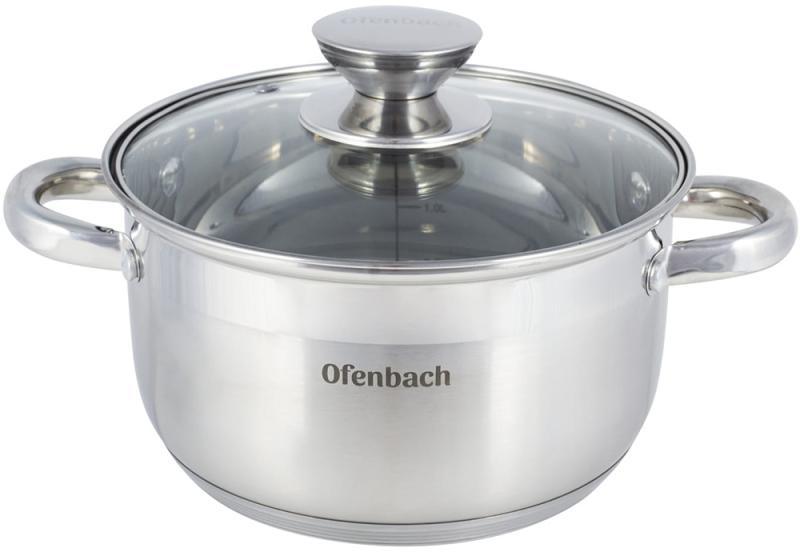 Каструля Ofenbach Casserole з нержавіючої сталі 2400мл зі скляною кришкою