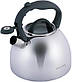 Чайник Kamille Whistling Kettle 2.7л з нержавіючої сталі зі свистком і скляною кришкою (сіра ручка), фото 3