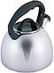 Чайник Kamille Whistling Kettle 2.7л з нержавіючої сталі зі свистком і скляною кришкою (сіра ручка), фото 5