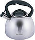 Чайник Kamille Whistling Kettle 2.7л з нержавіючої сталі зі свистком і скляною кришкою (сіра ручка), фото 8