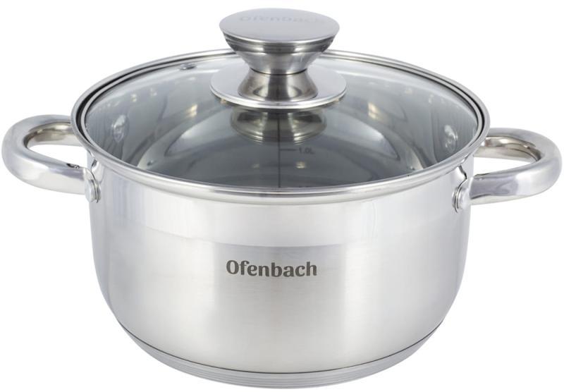 Каструля Ofenbach Casserole з нержавіючої сталі 3400мл зі скляною кришкою
