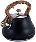 Чайник Kamille Whistling Kettle Black 2.7л з нержавіючої сталі зі свистком (чорний), фото 3