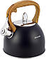 Чайник Kamille Whistling Kettle Black 2.5л з нержавіючої сталі зі свистком (чорний), фото 3