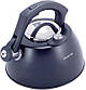 Чайник Kamille Whistling Kettle Thermo 3л з нержавіючої сталі зі свистком і термометром, чорний, фото 3