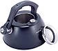 Чайник Kamille Whistling Kettle Thermo 3л з нержавіючої сталі зі свистком і термометром, чорний, фото 4