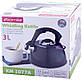 Чайник Kamille Whistling Kettle Thermo 3л з нержавіючої сталі зі свистком і термометром, чорний, фото 7