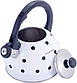 Чайник Kamille Polka Dot Kettle 2л з нержавіючої сталі зі свистком, в горошок, білий, фото 3