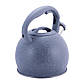 Чайник Kamille Whistling Kettle 3л з нержавіючої сталі зі свистком, сірий мармур, фото 5