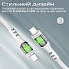 Кабель Promate TransLine-CC200 USB-C to USB-C 60W Power Delivery 2 м White, фото 5