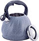 Чайник Kamille Whistling Kettle Marble 3л з нержавіючої сталі зі свистком (сірий мармур), фото 3