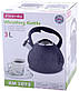 Чайник Kamille Whistling Kettle Marble 3л з нержавіючої сталі зі свистком (сірий мармур), фото 7